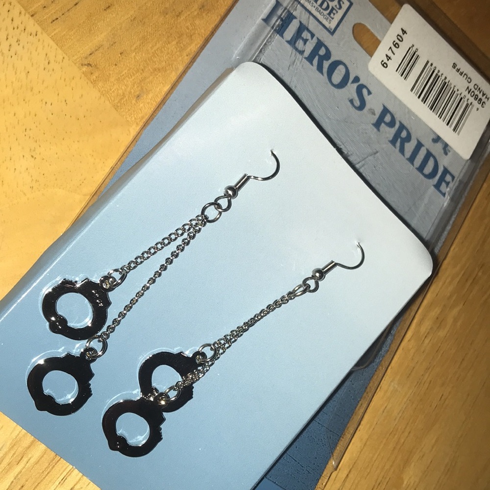 Hero’s Pride Handcuff Dangle Earrings NIB